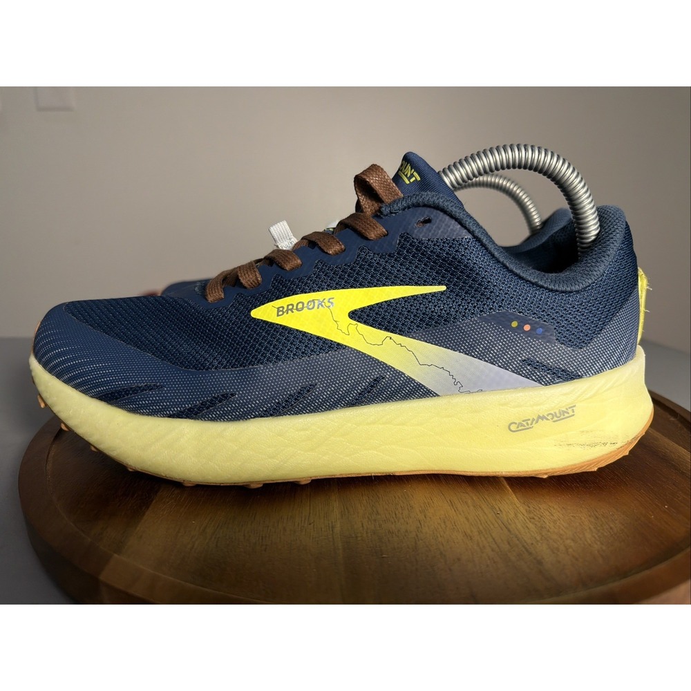 Brooks Catamount Trail Running Shoes Mens 7.5 D Blue Lime 1103521D436